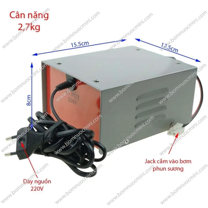Bộ Nguồn 29V/32V/36V Hộp Sắt Cho Bơm Phun Sương