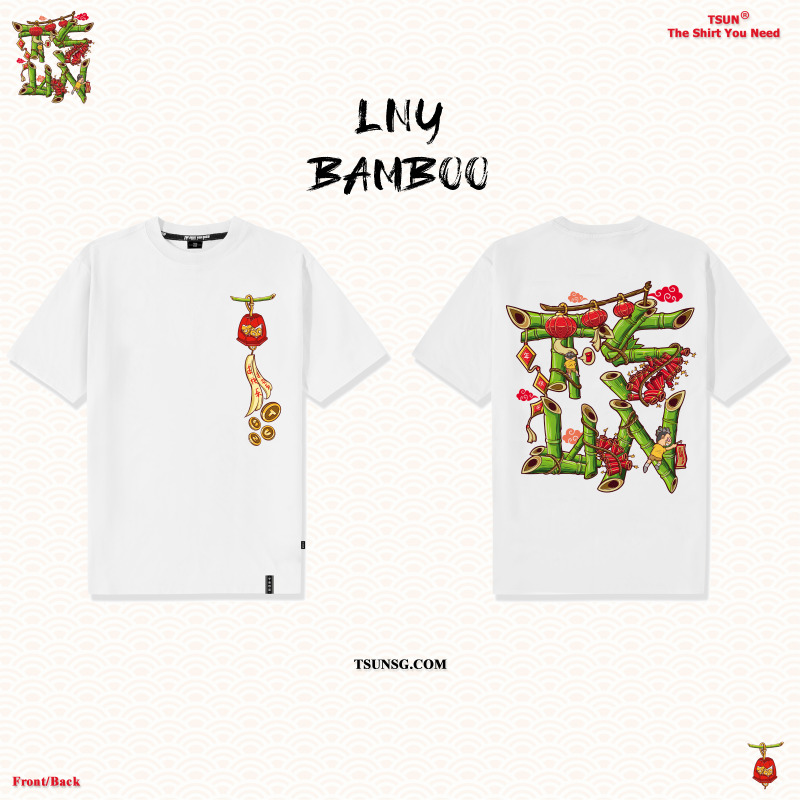 Áo thun tsun lny bamboo tee - white - unisex