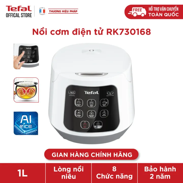 Nồi cơm điện tủ Tefal Easy Rice Compact RK730168 – 1L, 600W – Lòng nồi niêu phủ nhôm chống dính