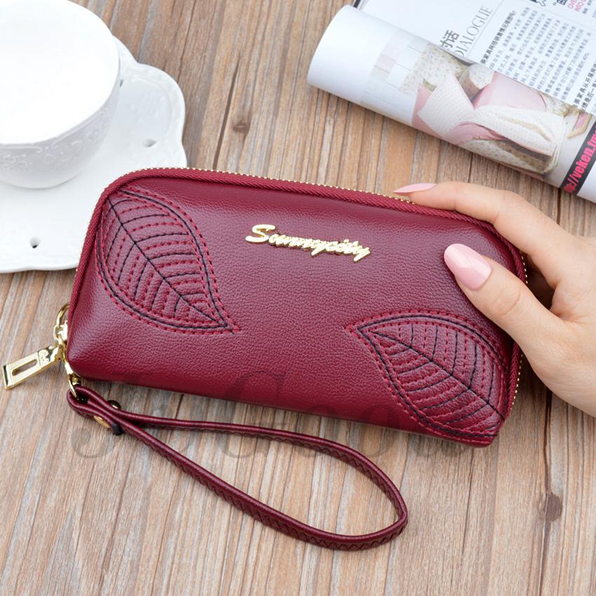 New Womens Fashion Clutch Zipper Leather Long Handbag Lady's Wallet Coin Purse 