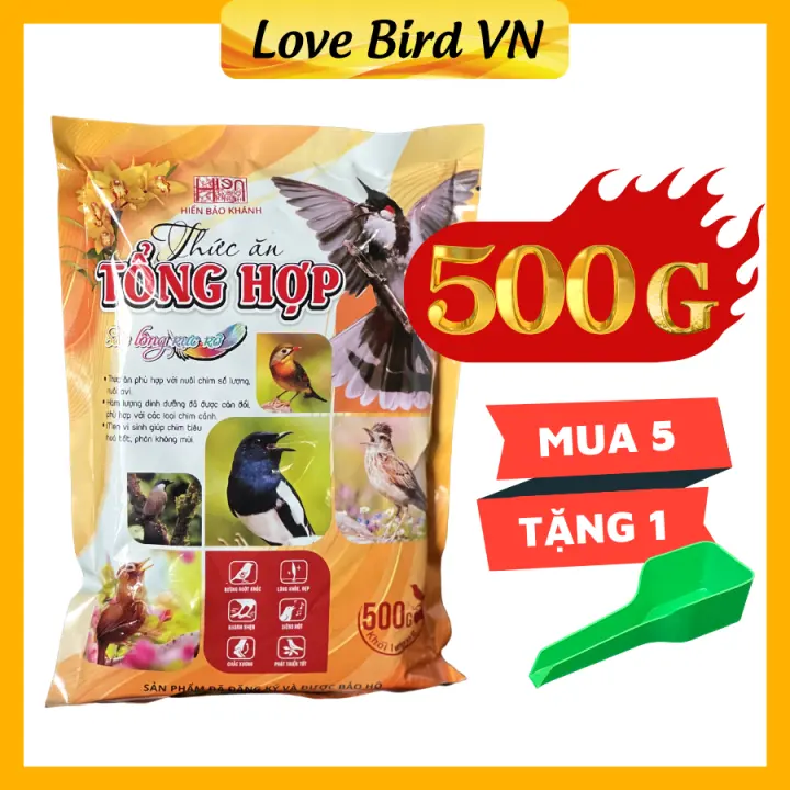 Cám chim Tổng Hợp Hiển Bảo Khánh - Mua 5 tặng 1 máng xúc cám