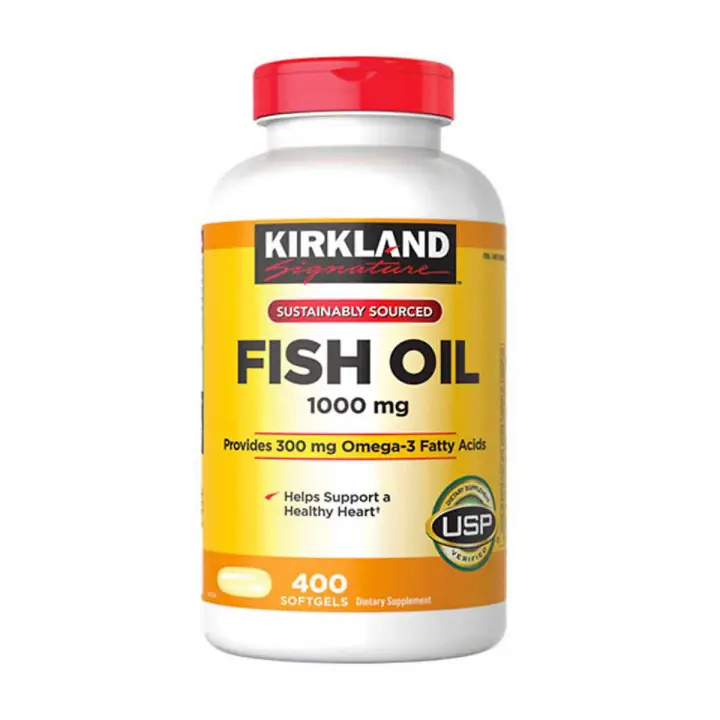 [HCM]Dầu Cá Omega 3 Kirkland Signature Fish Oil 1000mg - 400 Viên (Mẫu Mới) - TS001