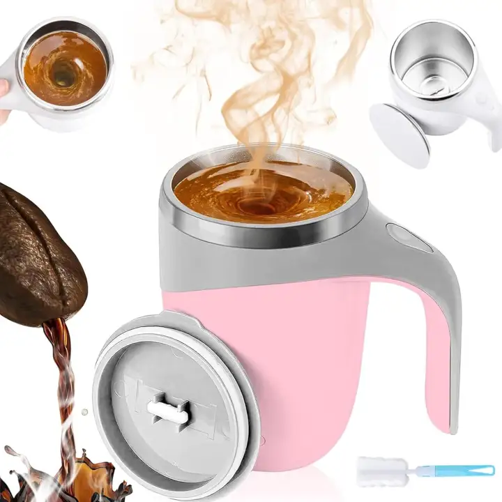 Self Stirring Coffee Mug - Automatic Magnetic Stirring Coffee Mug With Lid, 2025 New Stainless Steel Electric High Speed Mixing Waterproof Coffee Mug, For