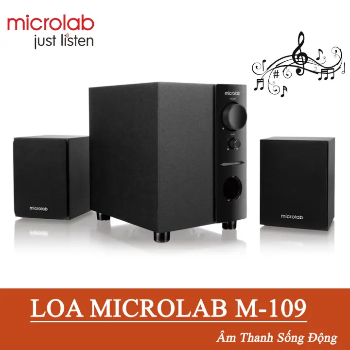 [HCM]Loa Vi Tính Bass Mạnh Loa Vi Tinh Microlab M109 Hệ Thống Loa 2.1 - Hàng Chính Hãng. Công Suất Lớn 2 Loa Vệ Tinh 1 Loa Trầm. Nhỏ Gọn Màu Đen Tinh Tế. Bảo Hành 12 Tháng Uy Tín