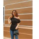 Áo lệch vai, Shoulder Off Shirt LUCETFASHION, áo kiểu Han Quốc. 
