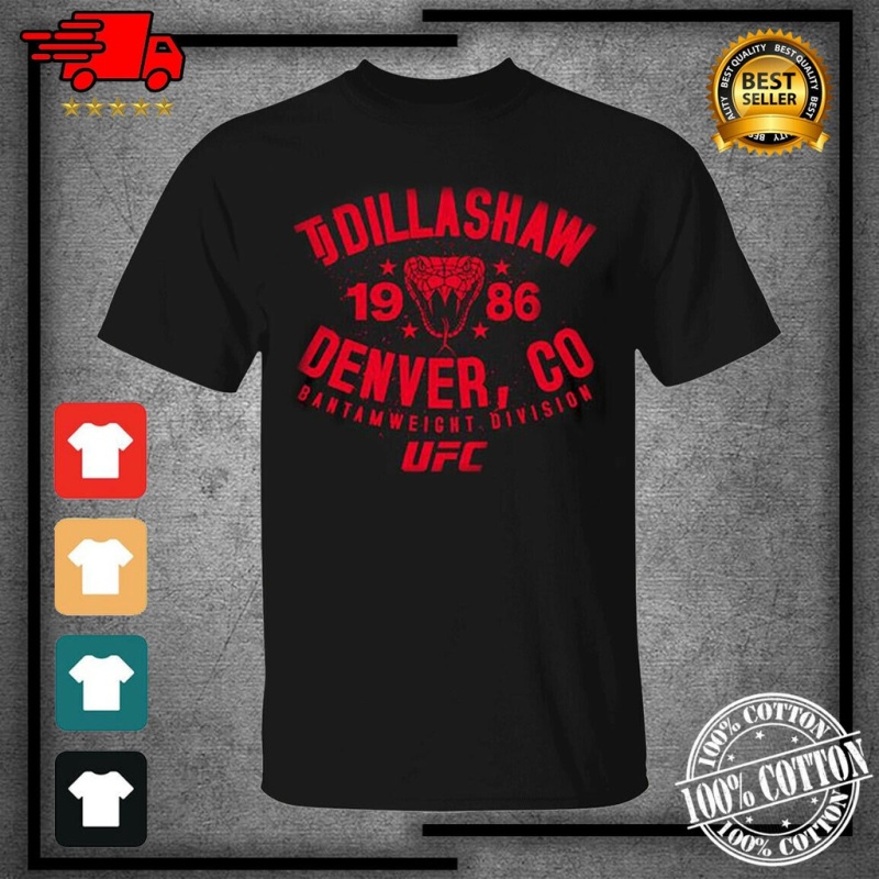 Men's 2021 ufc tj dillashaw denver black t-shirt