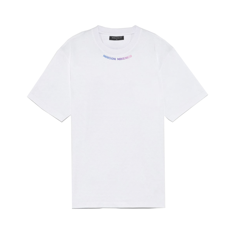 Áo t-shirt unisex mikenco signature tshirt - trắng