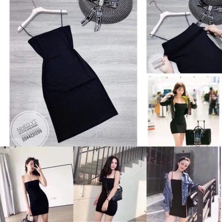 Váy Body 2 Dây Siêu Tôn Dáng – No Brand >>> top1shop >>> lazada.vn