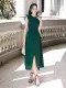 JOVEN Đầm Dài Martha Độn Vai Nhún Eo Trẻ Trung Thanh Lịch. 