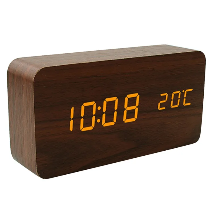 Wooden Led Alarm Clocks Electronic, Wooden Table Clock Singapore