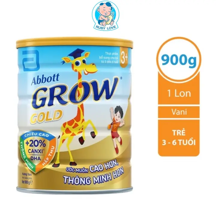 (DATE 2023) Sữa bột Abbott Grow Gold 3+ Lon 900g