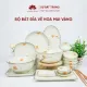 Bộ bát đĩa vẽ hoa mai vàng cao cấp Bát Tràng. 