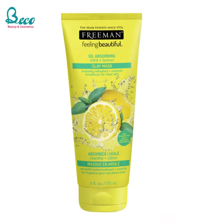 Mặt Nạ Freeman Lemon And Mint Mask Đất Sét Bạc Hà Và Chanh