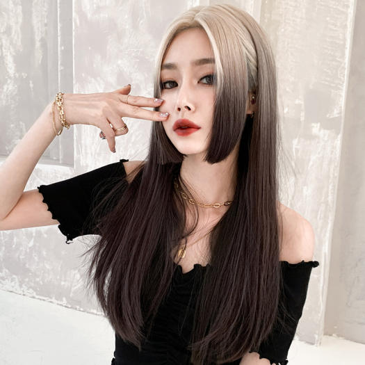 TSE Woman Wig Kiểu Nhật Bản Hime Cắt tóc giả thực tế không có mái bằng  C-0324 - Tóc giả, Tóc nối 