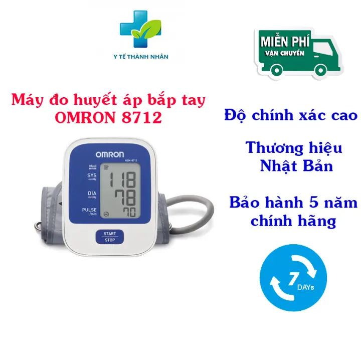 [Hàng chính hãng] Máy đo huyết áp Omron 8712 mẫu hộp mới nhất