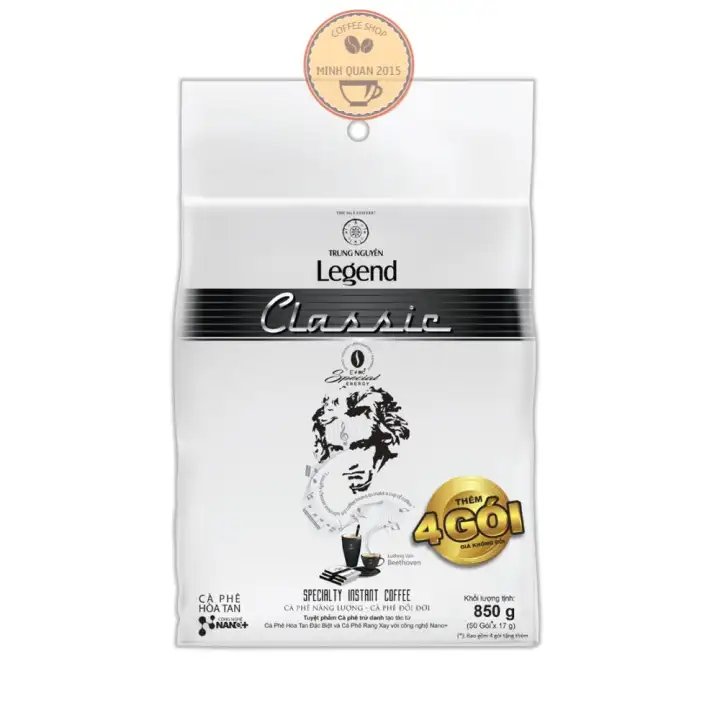 Cafe Zone 12 Cà Phê Sữa Trung Nguyên Legend Classic Bịch 46 gói + Tặng kèm 4 gói