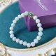 Vòng tay đá Cẩm Thạch bạch ngọc size hạt 7.7 li phối charm lu thống Ngọc cẩm thạch bọc xi vàng cao cấp | Hoa Minh Gem. 