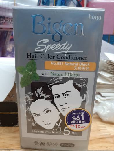 Thuốc Nhuộm Tóc Bigen 881 Đen tự nhiên (Natural Black) Speedy Hair Color  Conditioner 100% chính hãng - Thuốc nhuộm 