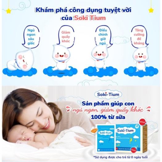 SOKI TIUM 100 % từ sữa - Sản phẩm giúp con ngủ ngon hơn sâu giấc hơn ( sokitium) - Chăm sóc giấc ngủ, stress và lo lắng - VinCare.co