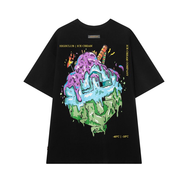 HIGHCLUB Ice Cream Tee - Black
