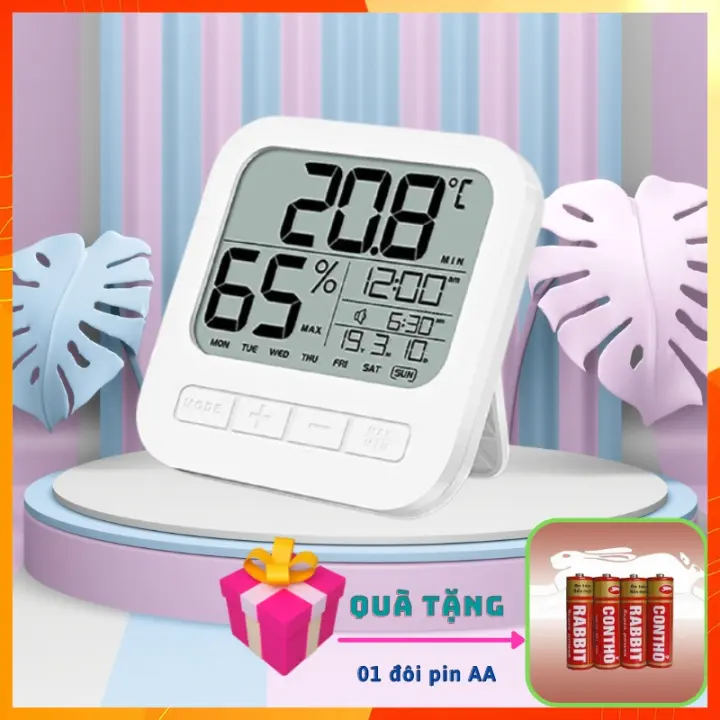 Nhiệt ẩm kế điện tử - máy đo nhiệt độ và độ ẩm phòng ngủ cho bé chính xác