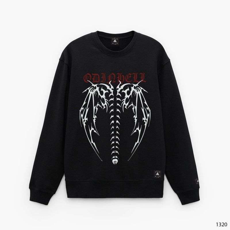 Áo sweater od oversize hell wings , áo nỉ dài tay unisex odin clothing