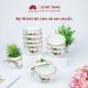 Bộ bát ăn cơm vẽ sen chuồn sứ Bát Tràng đẹp - Bộ 10 và 6 bát. 