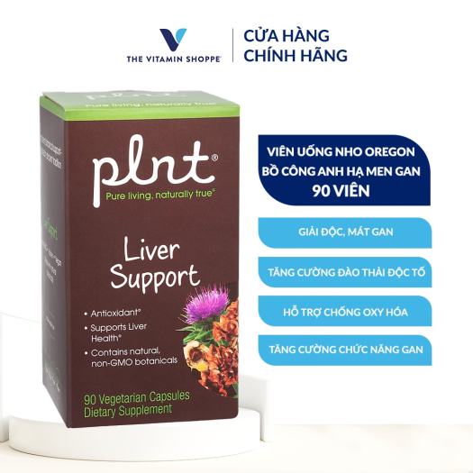 Viên uống nho oregon và bồ cȏng anh hạ men gan PLNT Liver Support 90 viên - Thải độc | VitaminDep.com