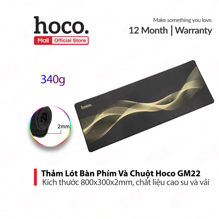 Tấm Lót Bàn Phím và Chuột Hoco GM22 kích thước 800 x 300mm , chất liệu cao su vải