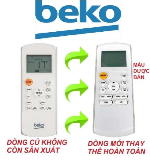 Remote điều khiển máy lạnh BEKO mẫu 1 - ĐIỆN TỬ TUỆ LÂM