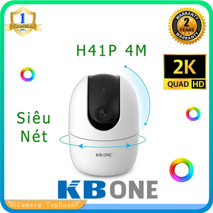 [NHÀ PHÂN PHỐI, BH 2 NĂM, FREESHIP 20K] Camera IP Wifi KBONE KN - H41P 4.0MP 2K HD Siêu Nét Xoay 360 Tích Hợp Còi Báo Động - Bản nâng cấp KBONE H21P H21PW H21PA