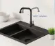 Vòi rửa bát ( chén ) lạnh màu đen inox cao cấp MS1. 