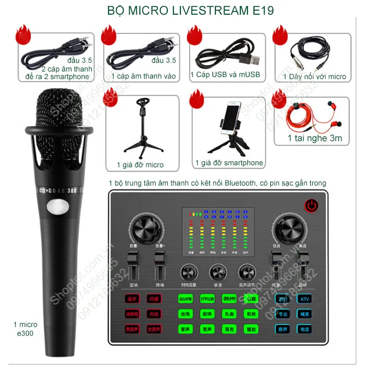 Bộ Micro Livestream E19 Dung Hat Karaoke Livestream Hoặc Livestream Ban Hang Hang Nội địa Trung Quốc Lazada Vn