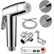 Vòi xịt vệ sinh hợp kim cao cấp, đế cài vào thành bồn cầu - không khoan lỗ. 