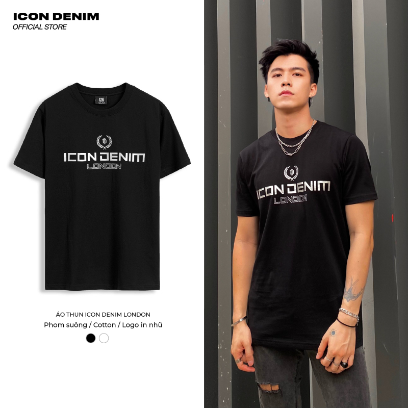 Icon denim - áo thun nam họa tiết chữ london
