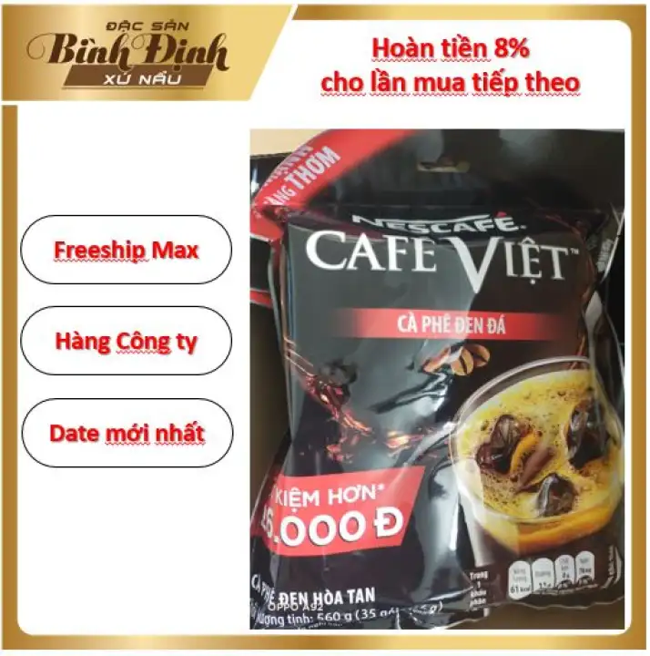 Cafe Nestle Cafe Việt đen đá Nescafe bịch 37 gói x 16gr NESCAFÉ Café Việt 2in1 Instant Iced Black Coffee Mix – Nestlé Nescafe 2 in 1 Nestle – Nestle’ – top1shop