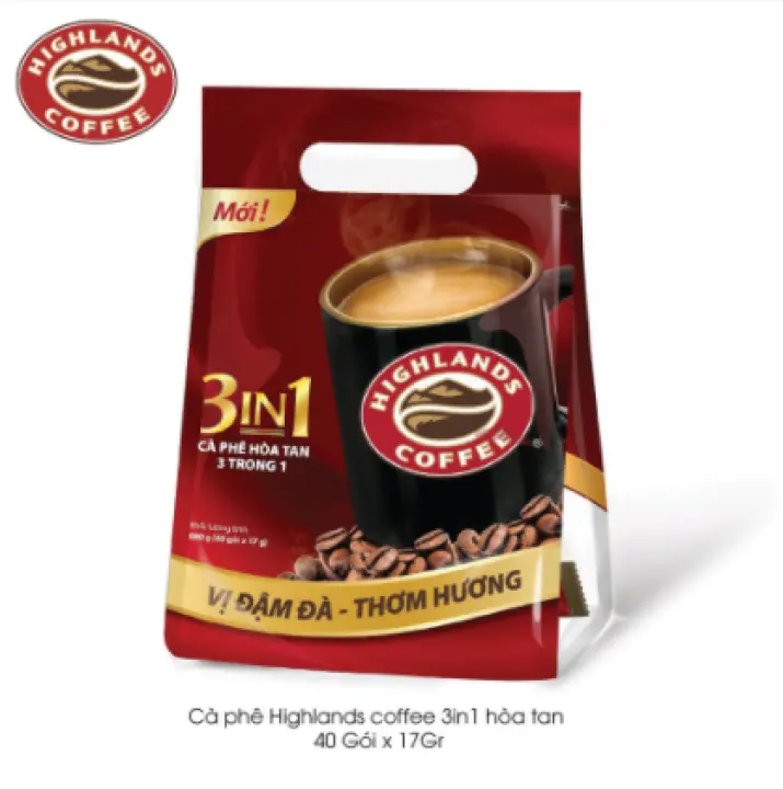 Café Highlands Coffee Hòa tan 3in1 – Hộp 40 gói – Highlands coffee – top1shop