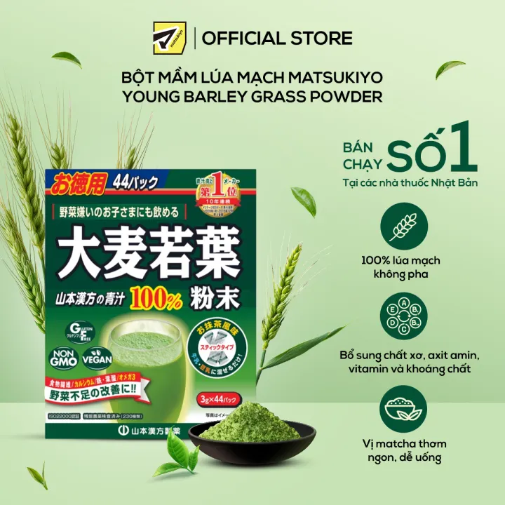 Bột mầm lúa mạch mk Young Barley Grass Powder 44 gói/88 gói 132g/460g (3g/gói)