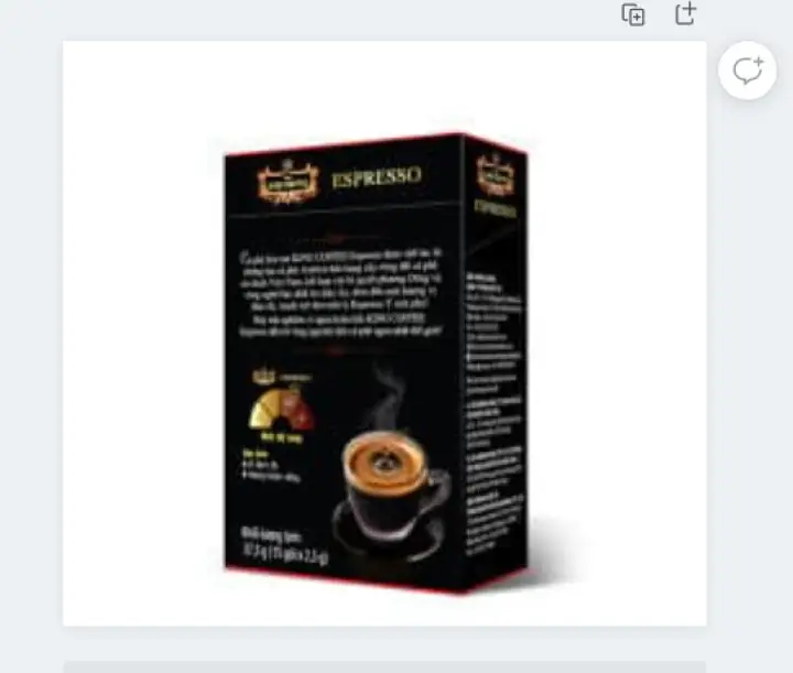 {STORE CAFE} Cafe hòa tan KING COFFEE Espresso – Hộp 15 gói x 2,5g (37,5g) – TNI KING COFFEE – top1shop