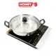 Bếp điện từ cảm ứng đơn Honey's-T21- Bếp lẩu, tiết kiệm điện năng, mặt kính cao cấp sang trọng, nút cảm ứng, nhiều chế độ lựa chọn, an toàn, tặng kèm nồi lẩu đa năng. 