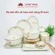 Bộ bát đĩa vẽ hoa mai vàng cao cấp Bát Tràng. 