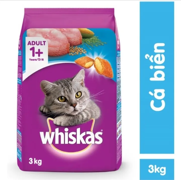 [HCM]Thức ăn mèo Whiskas vị cá biển túi 3kg