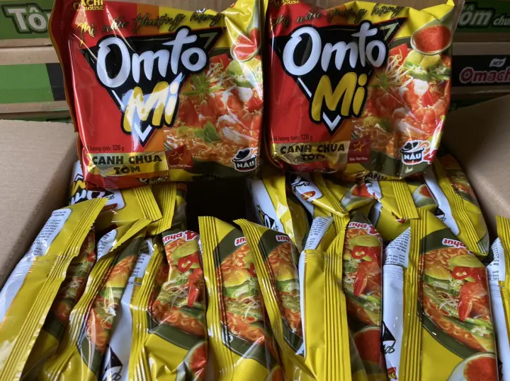 Thùng 16 Gói Mì OMACHI Hàng mới  OMTOMI  Mì Canh chua tôm