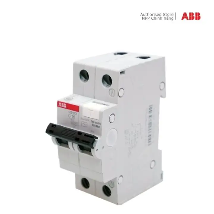 Cầu dao tự động chống dòng rò và bảo vệ quá dòng ABB RCBO 2P 16A 6kA 30mA