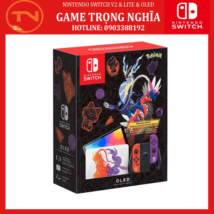 Nintendo Switch Oled Pokémon Scarlet & Violet Limited Edition Bảo hành 12 tháng + Combo tặng miếng dán cường lực + núm analog