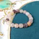 Vòng tay đá ngọc Hoà Điền màu đậu loang tự nhiên hàng kinh tế, hạt vuông size 10 li, không kén mệnh | Hoa Minh Gem. 