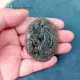 [tặng dây] Mặt dây đá Chalcedony khắc hình Rồng bay Thanh Long hình oval phong thủy thu hút may mắn, bình an | Hoa Minh Gem. 