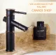 Vòi lavabo nóng lạnh giả cổ thấp màu đen MS1. 