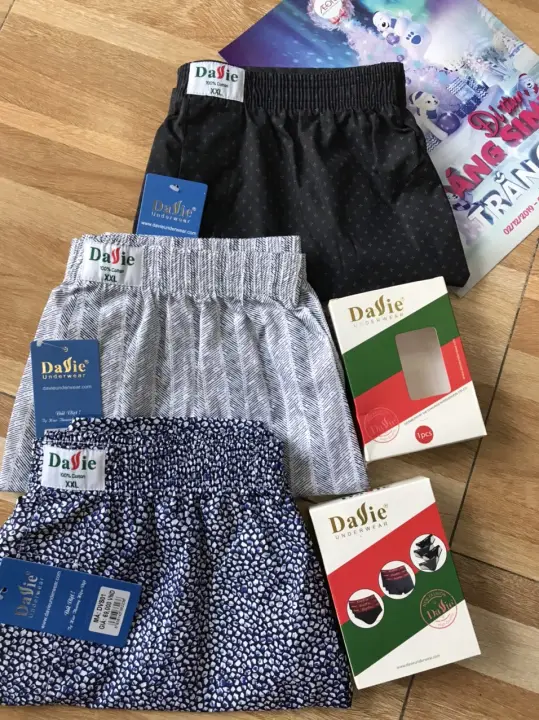 Combo 3 quần đùi mặc ngủ nam thương hiệu Davie, quần đùi mặc nhà nam