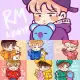 Tranh tô màu số hóa Chibi BTS/BT21 20x20cm không hộp, đã căng khung và BTS 40x50cm. 